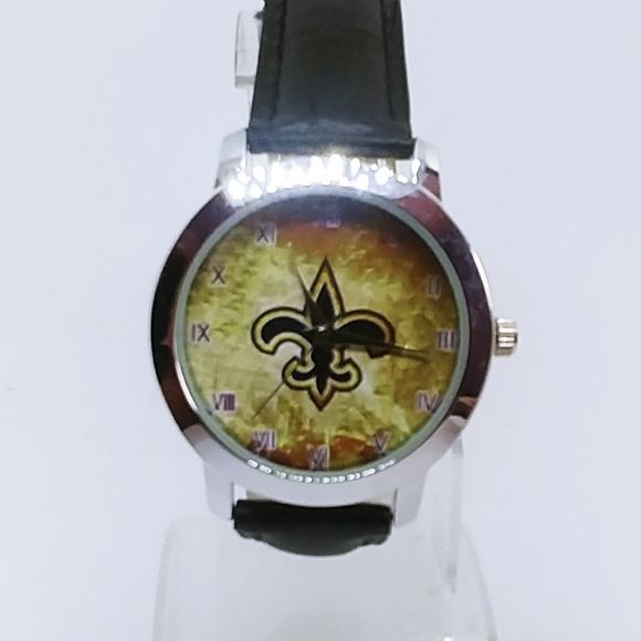 Accessories - New Orleans Saints NFL Watch Genuine Leath…